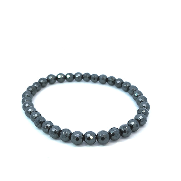 Faceted Hematite Bracelet 6mm