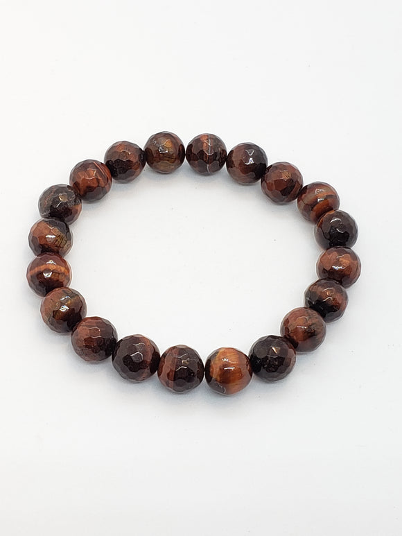 Red Tiger Eye 10mm Faceted Healing Bracelet