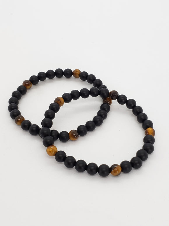 Black Onyx (6mm) & Tiger Eye